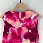 Biancoghiaccio Floral Print Lightweight Flowy Pleated Tie Boatneck‎ Shift Dress Pink Size M Photo 7