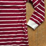 Merokeety  Women's Long Sleeve Striped Dress V Neck Collared Side Slit Small NWT Photo 3