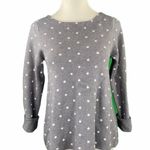 Cynthia Rowley Casual Gray Polka Dot Scoop Neck Knit Sweater Photo 0