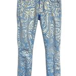 Mother The Looker Gold Rush Baby Gold Stencil Light Blue Jean Women’s size 26 Photo 0