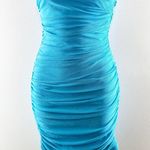Princess Polly Jocasta One Shoulder Ruched Bodycon Mini Dress Turquoise US 0 Photo 8
