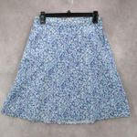 Blue Floral Mini Short Flare Pull On Cotton Tenniscore Boho Skirt S Small Photo 0