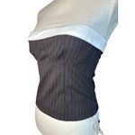 Lovers + Friends  Ashley Top in Grey Pinstripe Small New Womens Strapless Corse Photo 8