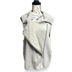 Coldwater Creek XL Wool Sweater Vest Oat Tan Asymmetrical Zip Collared Chic NWT Photo 1