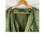 ASOS  Design Satin Wrap Mini Dress Green Size 8 Photo 3