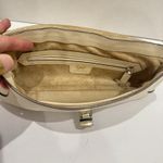 Anya Hindmarch Cream Leather Formal Foldover Clutch Purse Bag Brass Closure Tan Photo 7