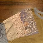 We The Free Free People Feelin It Embroidered Shirt Gold Women’s XS  Patchwork Photo 1