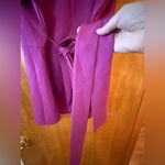 Lane Bryant  Fuchsia Pink Belted Zip Blouse Top Dress Party Office NWT Size 22 Photo 4