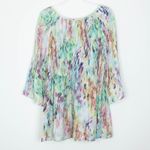 Avenue Womens Abstract Blouse Top Keyhole Neck Size 30/32 Artsy Flowy Fairy Photo 7