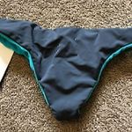 NEW NWT COY COY SWIMWEAR Chelsea Gray Turquoise Blue Low Rise Swim BOTTOM Small Photo 8