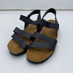 NAOT Women Black Leather Cork Foot Bed Israeli Kayla Sandals Size US 10/ 41 Photo 0