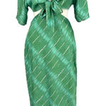 RUNAWAY THE LABEL Kayla Nori Cutout Dress Nori Green Print Size Medium NWT Photo 0