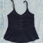American Eagle  Lace Up Corset Peasant Peplum Cami Photo 0