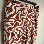 Spanx  On-the-Go Slim Ankle Pant Brown White Clay Zebra Print Pull On Womens M Photo 1