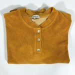 DONNI. Terry Henley Sweatshirt Honey Medium NWT Relaxed Orange Photo 8
