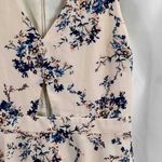 Ali & Jay Pink Blue Floral Satin V Neck A Line Dress Cutout Waist Womens Medium Photo 2