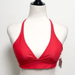 Body Glove Red Triangle Halter Back Tie Removable Pads Bikini Top Small NWT NOS Photo 0