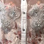 POL Velvet Burnout Lace Combo Embellished Tunic in Beige Combo sz medium Photo 6