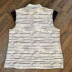 Coral Bay  Golf Womens Watercolor Striped Cap Sleeve Shirt Black Size XL Photo 3