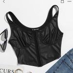 SheIn Faux Leather Cropped Top Photo 0