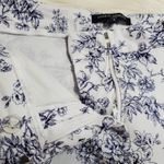 Mario Serrani  Italy Pants Women's 10 Blue White Floral Zipper Fly Straight Leg Photo 6