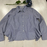English Factory English Factory Striped Blouse Ruffle Back Long Sleeve Shirt Size M Photo 0