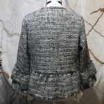 Chico's Chico’s bell sleeve gray tweed peplum blazer, M Photo 3