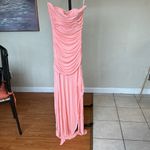 House Of CB  'Ivana' Apricot Gathered Asymmetric Dress NWOT‎ size S Photo 3