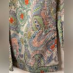 Vintage Paisley Print Knit Jacket Green Photo 3