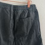 Aerie Linen Blend High Waist Longline Short Fray Hem Faded Black (Factory) M Photo 4