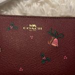 Coach Wristlet Leather Holiday Bells & Burgundy OS NWT Photo 2