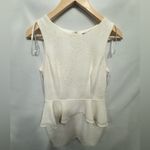 Cachet Cream Peplum Dress with Rhinestone Detail Photo 4