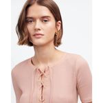 Madewell NWT  Ribbed Lace-Up Short-Sleeve Tee - Size XL Photo 4