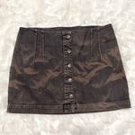 Wildfox π Brown Acid Washed Denim Low Rise Mini Skirt Photo 0