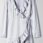 Aritzia Sunday Best Taro Ruffle Wrap Dress in Navy Photo 5