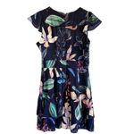 Parker Cosmic Fleur Flutter Short Sleeve Mini Ruffle Dress Navy Multi Small Photo 2