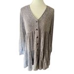 Ces Femme Baby Doll Button Down Swing Dress Mocha Gray Size Small Photo 4