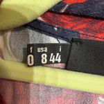 Love moschino  Red Floral Neck Tie Bow Blouse Sz 8 Photo 5