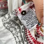 Johnny Was  LA White Linen Multicolor Embroidered Open Front Kimono Jacket Small Photo 3