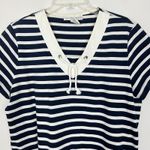 Sag Harbor  100% Cotton Striped V-Neck Top Size L Photo 2