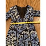 NBD X Corinne Womens Blue Lace Mini Dress Long Sleeve Floral Fitted V Neck Photo 5