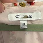 Madewell Tie-Sleeve Ruffle-Waist Midi Dress Pink Floral Sz 22 Cottagecore Plus Photo 8