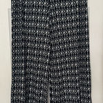 Como Black Elegant Black and White Geometric Women's Wide Leg Pants Photo 0