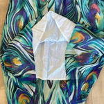 Bebe 2B  Strapless Sweetheart Peacock Hi-Lo Dress Sz S Photo 3