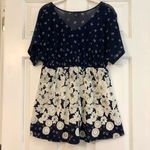 Siren Lily  Women’s Maternity Floral Sheer Blouse V-neck Elastic Waist Large Photo 3