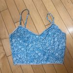 Princess Polly Blue Floral Lace Trim Corset Cropped Top Size Small / 6 Photo 1