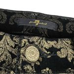 7 For All Mankind  Black Velvet Gold Foil Brocade Jeans Photo 5
