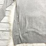 Joan Vass Gray v neck sweater with side buttons Photo 1