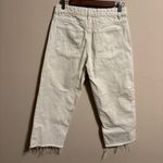 ZARA The Grunge Pant Jeans White Loose Barrel Raw Hem White- Size 26 (4) Photo 1