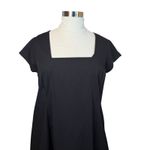 Universal Standard Jenna Stretch Poplin Cotton Ruffled Dress Black Large 22-24 Photo 4